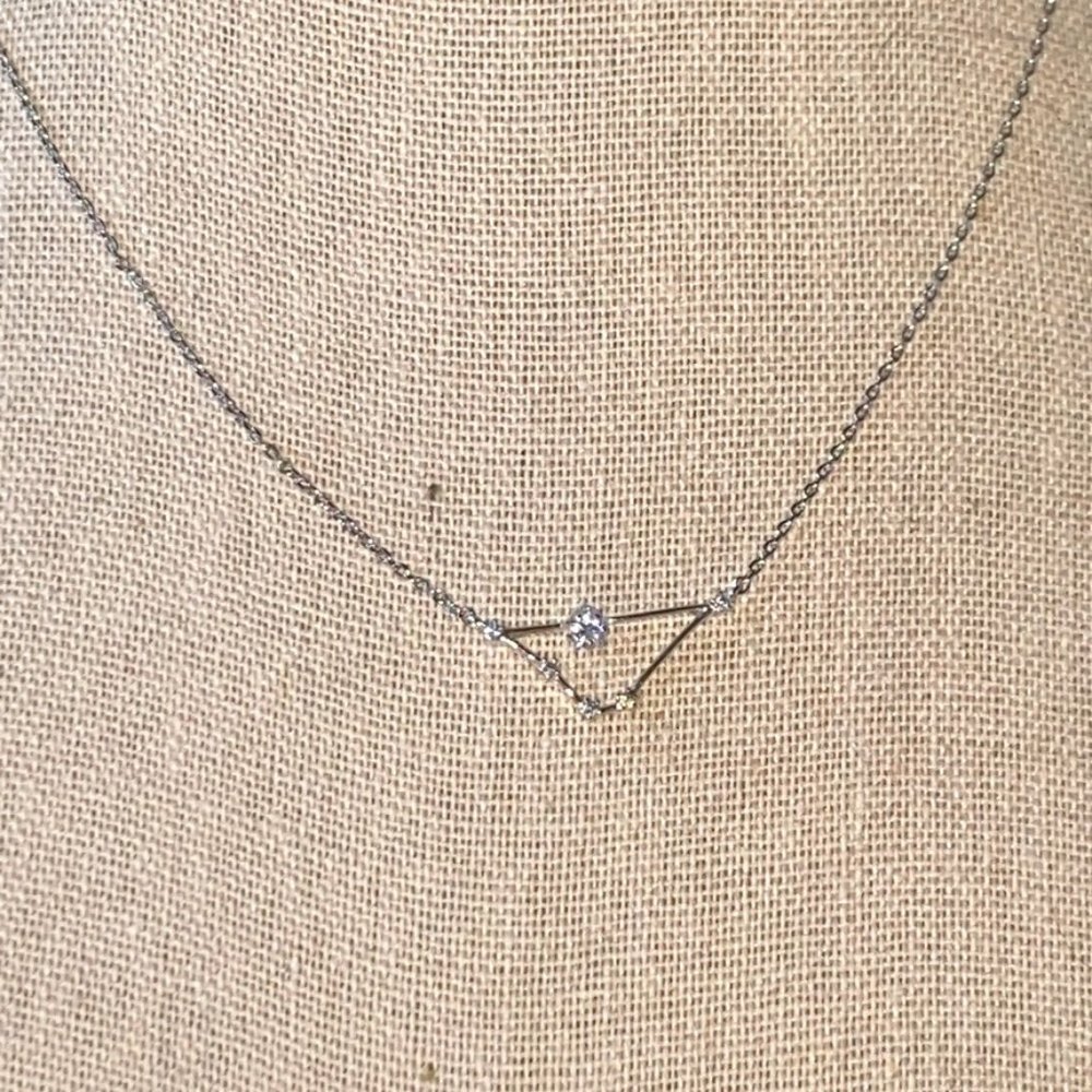 nOir Cubic Zirconia in Triangle Setting Necklace